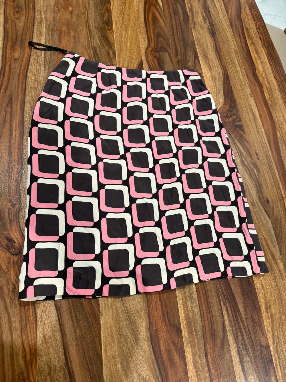 INC International Concepts Pink and Black Geometric Pencil Skirt